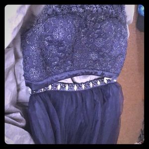 Navy Blue Michelle two piece homecoming dress